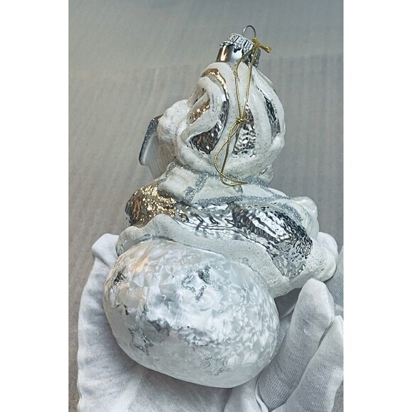 Krebs Lauscha Glas Santa Bird & Birdhouse Ornament Germany Boxed VTG - Picture 9 of 14